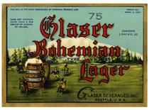 Glaser Bohemian lager, Glaser Beverages, Inc., Seattle