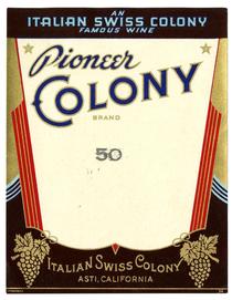 Pioneer Colony Brand, Italian Swiss Colony, Asti