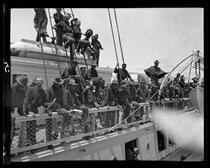 Troops aboard ship, San Francisco Bay
