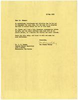 Letter from Don Greame Kelley to J.N. Bowman, Historian at Central Record Depository, 1953 May 19