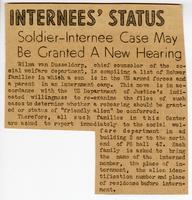 Internees' status: Soldier-Internee case may be granted a new hearing