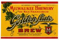 Golden State brew, Milwaukee Brewery of San Francisco