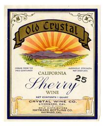 Old Crystal California sherry wine, Crystal Wine Co., Livermore