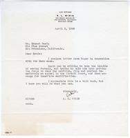 Letter from A. L. Wirin to Ernest Besig, Director, American Civil Liberties Union of Northern California, April 2, 1943