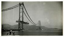Golden Gate Bridge construction, view from Fort Point
