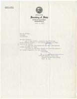 Letter from J.N. Bowman, Historian at Central Record Depository, to Don Greame Kelley, 1953 July 3