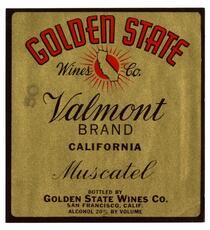 Valmont Brand California muscadet, Golden State Wines Co., San Francisco