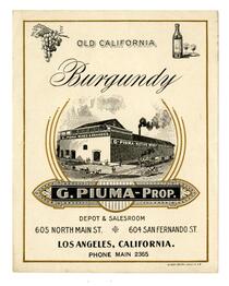 Old California Burgundy, G. Piuma, Los Angeles