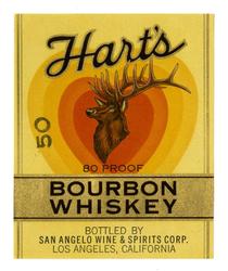 Hart's bourbon whiskey, San Angelo Wine & Spirits Corp., Los Angeles