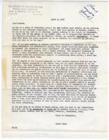 Letter from Caleb Foote, Fellowship of Reconciliation, to Friend, April 3, 1942