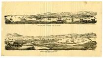 Benicia and Straits of Carquinez from the sout [sic] east. [upper]; Benicia & harbor from the north west. [lower]