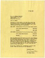 Letter from Don Greame Kelley to J.N. Bowman, Historian at Central Record Depository, 1953 May 27