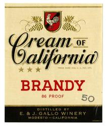 Cream of California brandy, E. & J. Gallo Winery