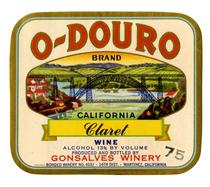 O-Douro Brand California Claret wine, Gonsalves Winery, Martinez