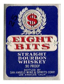 Eight Bits straight bourbon whiskey, San Angelo Wine & Spirits Corp., Los Angeles
