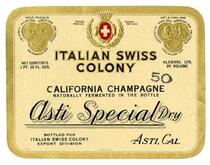 Asti Special Dry California Champagne, Italian Swiss Colony, Asti