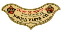 Non-alcoholic crème de menthe, Prima Vista Co., New York-San Francisco