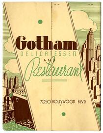 Menu, Gotham Delicatessen and Restaurant, Hollywood