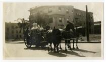 Horse drawn fire engine, Los Angeles