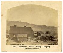 Warehouse and brush teams, San Bernardino Borax Mining Company, 1880