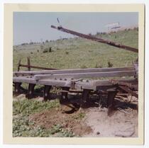 View of old plow probably from Mission days uncovered around 1965