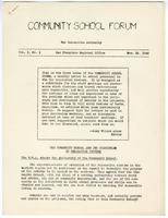 Community school forum, vol. 1, no. 1 (November 20, 1942)