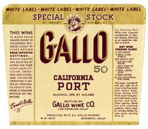 Gallo California port, E. & J. Gallo Winery, Modesto