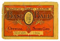 Official score card, Pacific Coast League Baseball, 1906