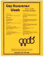 Gay Awareness Week May 7-13 1979 Stanford University