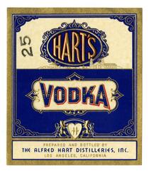 Hart's vodka, The Alfred Hart Distilleries, Los Angeles