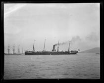 Steamship transporting troops to Philippines, San Francisco Bay