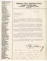 Letter from Ernest Besig, Director, American Civil Liberties Union of Northern California, to Clifford Forster, May 6, 1943