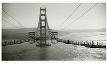 Golden Gate Bridge, constructing catwalks