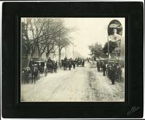 Horse-drawn funeral procession
