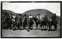 Group portrait of men on horseback, Rancho Santa Anita