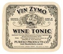 Vin Zymo Brand wine tonic, Purexo Products Co., San Francisco
