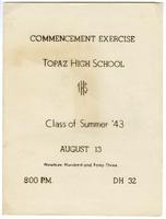 Topaz Junior High School and Topaz High School graduation papers, 1943