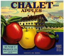 Chalet Brand apples, Sunset Produce Co., San Francisco