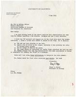 Letter from Dr. Tracy I. Storer, Professor of Zoology at U.C. Davis, to Don Greame Kelley, 1953 May 8
