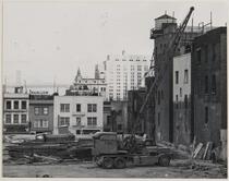Stockton and Pacific Streets, removal of buildings for housing project, Chinatown, San Francisco