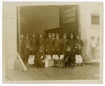 Fire fighters of Engine Co. No. 23 with portable fire extinguishers, Los Angeles