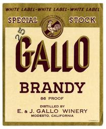 Gallo brandy, E. & J. Gallo Winery, Modesto