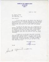 Letter from Clifford Forster, American Civil Liberties Union, to Ernest Besig, Director, American Civil Liberties Union of Northern California, April 1, 1943