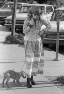 Little girl with dog and dress (possibly Noe Valley)